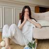 Pijama Nuevo Estilo 2023 para Mujer Primavera y Verano Algodón Delgado Manga Corta Pantalones Lunares Ropa de Casa de Alta Gama Conjunto de Dos Piezas