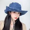 Moda de Verano Sombrero de Montañismo de Mezclilla para Niños Rostro Pequeño Exterior Protección UV Sombrero para el Sol Camping Montañismo Sombrero de Pescador