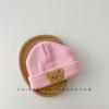 Gorro de lana para bebé de Corea del Sur, bonito gorro de punto cálido con diseño de oso rojo cibernético para niños de 0 a 1 años, moderno