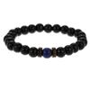 Aliexpress Mismo Estilo Piedra Brillante Piedra Volcánica Piedra de Hierro Negro Pulsera Pulsera de Pareja Pulsera Personalizada Venta Directa de Fábrica Venta al por Mayor