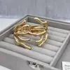 Pulsera de Dedo de Rama de Joyería Transfronteriza Europea y Americana, Pulsera de Versión Ancha Exagerada Personalizada de Moda, Joyería Moderna y Versátil para Mujeres