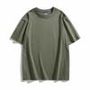Camiseta de algodão de alta qualidade e peso 240g com logo impresso personalizado Verde Militar roupa de trabalho camisa cultural uniforme de festa uniforme de classe impressão