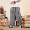 Pantalones de seda helada ligeros de verano estilo chino nuevo para hombre 8XL, cálidos, talla grande, pantalones holgados de pierna ancha bordados estilo chino