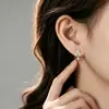 Aretes Originales de Plata de Ley S999 con Aguja, Flores Florecientes, Flores de Encanto Antiguo, Aretes Rectos en Forma de U, Nuevos Pequeños de Nicho, Adornos Suaves para Orejas, Dropshipping