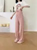 Pantalones de Maternidad Verano Estilo Delgado Ropa Exterior Seda de Hielo Pierna Ancha Pantalones Pierna Recta Pequeña Pantalones Casuales Embarazo Temprano Ropa de Verano Mujer