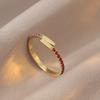 Anillo para Mujer, Anillo de Zirconia de Corazón Ins Transfronterizo, Anillo de Dedo Índice Colorido con Forma de Corazón Simple y Elegante, Anillo para Mujer Estilo Bosque Celebridad de Internet