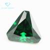 Directo de fábrica 5A chaflán triangular circonio verde piedra desnuda sintético triángulo invertido abuela verde piedra blanca Diamante CZ