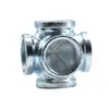 Conexão de rosca galvanizada tridimensional de cinco vias estilo industrial retrô cinco vias seis vias prateleira canto de prateleira conexão de rosca interna