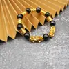 Pulsera de oro de arena de Vietnam imitación pixiu para hombre, pulsera de cuentas con proverbios de seis palabras, productos de bienestar en vivo, una generación de cabello