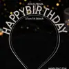 Diadema de Pedrería para Fiesta de Cumpleaños Transfronteriza Diadema con Letras Happybirthday Atuendo Ambiente Accesorios para la Cabeza de Fiesta