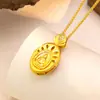 Atacado da Mesma Estilo da Loja de Ouro Ouro Areia Vazado Inlaid Pingente Ruiyi Yazu Estilo Chinês Antigo Novo Versátil Colar de Clavícula