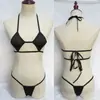 Ropa Interior Sexy Transfronteriza Mini Traje de Baño Traje de Baño Mujeres Sexy Perspectiva ebay Conjunto de Bikini de Tres Puntos 488