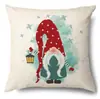 Productos para el Hogar Transfronterizos Amazon Funda de Almohada Navideña Papá Noel Árbol Sofá Funda de Almohada de Lino Funda de Almohada
