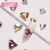 Arte de uñas K9 joyería taladro transparente corazón torcido taladro de hacha gotas de agua cuadrado gordo placa flash diamante blanco super brillante accesorios para usar en uñas al por mayor
