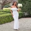 Yl24469 Otoño 2024 Nuevo Estilo Estilo Lady Elegante Slim Lazo Un Hombro Vestido Falda Larga para Mujer