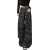 Jeans Camuflados de Pierna Ancha de Cintura Alta Talla Grande Primavera/Verano para Mujeres Curvilíneas 100kg Ajuste Holgado Pantalones Rectos Adelgazantes
