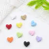 Lindas y coloridas cuentas pequeñas de esmalte en forma de corazón, materiales para cadena de teléfono DIY, pulsera hecha a mano, collar, accesorios de joyería de aleación