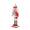 Cascanueces Soldado de 13 cm Juego de Cuatro Piezas Adornos Colgantes con Abalorios de Pedrería Decoraciones de Árbol de Navidad de Madera Juego de Caja de Regalo