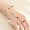 Pulsera de Perlas de Cuatro Hojas y Cinco Flores Transfronteriza para Niña, Gama Alta, Estilo Chino Nuevo, Nicho, Retro, Color Natural sin Tratamiento