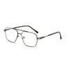 Gafas Retro de Marco Grande con Doble Puente Planas Transfronterizas para Hombre, Armazones de Metal de Moda para Gafas que Pueden Equiparse con Lentes Graduados y Lentes Bloqueadores de Luz Azul