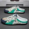 Sapatos masculinos de verão respiráveis sem cadarço, sapatos casuais abertos atrás para uso externo, mocassins fechados sem cadarço, atacado