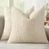 Funda de Almohada de Chenilla Doble Cara con Textura de Bambú Hilo Grueso para Sala de Estar, Cojín Sencillo de Color Sólido Estilo Europeo y Americano