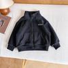 Wind Valley 2024 Inverno Nova Roupa Infantil Estilo Coreano Gola Alta Casaco de Lã Top com Letra Engrossado para Meninos e Meninas