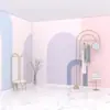 Fondo de pantalla de tienda de ropa de celebridad en línea geométrica Morandi, fondo de pared de color para estudio en vivo, tela de pared autoadhesiva sin costuras