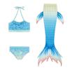 Nuevo Traje de Baño de Sirena Traje de Baño de Cola de Sirena para Niños Conjunto de Tres Piezas Bikini de Sirena para Niñas