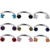 E-commerce transfronteiriço popular aço inoxidável zircônia redonda quatro garras dente interno piercing de nariz piercing de lábio tipo U/C joia para perfuração fabricante