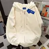 Sudadera con capucha gruesa, forro polar, diseño único, versátil, para mujer, Otoño e Invierno 2025, cárdigan chaqueta de punto largo, holgado, moderno