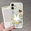 Funda de Teléfono Colorida de Conejo Miffy Adecuada para iPhone 17 Pro Max, Apple 18 Pro, Estilo Coreano 15, Linda y a Prueba de Golpes 16