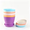 Maceta de plástico de resina de material nuevo de tapa abierta para balcón, adecuada para plantas verdes, suculentas y otras plantas, disponible en múltiples colores con plato, personalizable