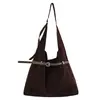 Bolso tote hobo coreano retro simple esmerilado para mujer, estilo casual de gran capacidad para principios de otoño con hebilla de cinturón, bolso de hombro y para debajo del brazo