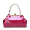 Bolso Femenino Estilo Coreano 2025 Otoño Nuevo Bolso de Mano de Moda para Dama Bolso de Novia para Boda Bolso con Clip de Cuero Brillante Bolso de Hombro Único Cruzado