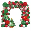 Amazon Transfronterizo Set de Globos Navideños Cadena de Globos Navideños Globos de Látex de 12 Pulgadas Rojos y Verdes