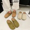 Zapatos Birkenstock de cuero con suela gruesa, sin tacón, de punta dividida para mujer, zapatos perezosos de meter, mules, medias pantuflas de punta cerrada
