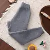 Calças de Caxemira Engrossadas para Crianças Maiores, Calças Quentes de Algodão de Malha de Caxemira de Cintura Alta para Meninos, Leggings de Bebê para Meninas