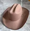 Sombrero de Caballero de Fieltro para Hombre Best-Seller Transfronterizo de Amazon Otoño e Invierno Hebilla de Cabeza de Toro Jorobada Lana Artificial Sombrero de Vaquero Occidental