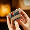 Taza de Té de Cerámica Antigua Pintada a Mano Moji Caramel Glaze Indigo Durazno Juego de Té Kung Fu Taza de Maestro Taza de Degustación