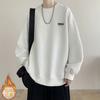 2026 Nuevo Estilo Forro Polar Engrosado de Moda Marca Holgada Peso Pesado Manga Larga Sudadera con Cuello Redondo Texturizada para Hombre Otoño e Invierno para Hombre