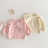 Linda Camiseta para Niñas de 0 a 5 Años, Izquierda y Derecha Pequeñas, Diseño de Orejas con Bloques de Color Color Bebé de Primavera, Camiseta Base Súper Adorable, Ropa de Primavera Moderna para Bebés