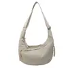 Bolso de Hombro Versátil Nuevo Primavera 2024 Bolso Cruzado de Viaje Nylon Lavado Arrugado Retro Casual Ligero Bolso Dumpling