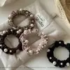 Diademas de Perlas de Alta Gama Estilo Coreano y Japonés, Bandas Elásticas Elegantes Simples y Versátiles para Coletas