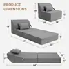 Sofá Cama Plegable con Función de Dormir Convertible, Sillón Futón para Apartamentos Pequeños, Sillón Sofá Individual sin Brazos con Respaldo