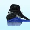 Pente Azul de Dupla Face para Coloração e Pincel para Tratamento com Óleo, Pente e Escova de Dupla Face, Pincel Preto para Permanente e Coloração de Cabelo, Ferramentas de Cabeleireiro Atacado