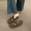 Zapatos Mary Jane de piel de hada francesa para mujer, ropa de abrigo de invierno 2024, nuevos y dulces, con lazo y boca baja, combinables.