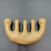 Pente massageador de couro cabeludo feito de sândalo, adequado para homens e mulheres, para terapia gua sha na cabeça, especializado para os meridianos da cabeça, com dentes redondos grandes e largos que não são propensos a cair.