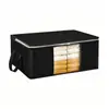 Caja de almacenamiento de tela a rayas transfronteriza, transparente y visible, para organizar ropa, ropa de cama y otros artículos; plegable, capacidad extragrande, para uso doméstico