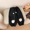 Jeans Forrados de Felpa para Niñas Combinan con Todo Estilo Western Personalidad Dibujos Animados Guardería Micro-cuerno Pantalones Largos de Invierno 2024 Nuevo